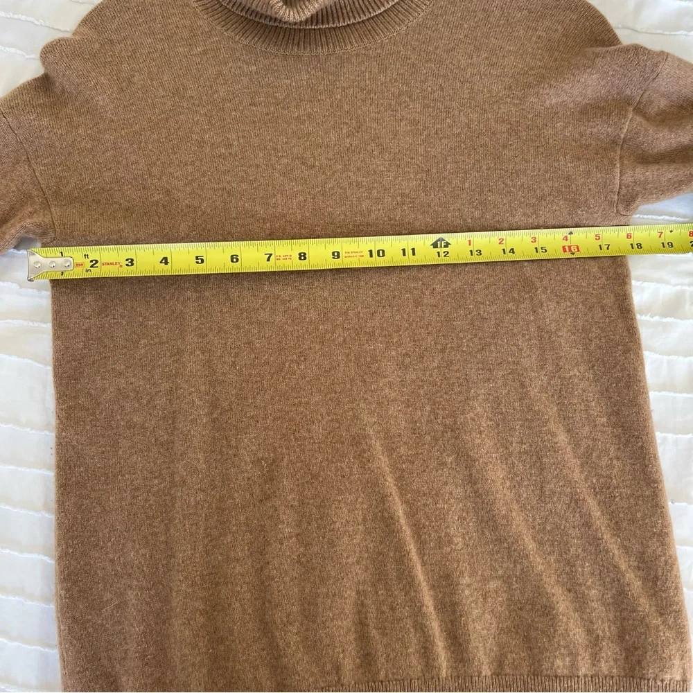 EVERLANE 100% Cashmere Brown Relaxed Fold Over Turtleneck Sweater Size XS